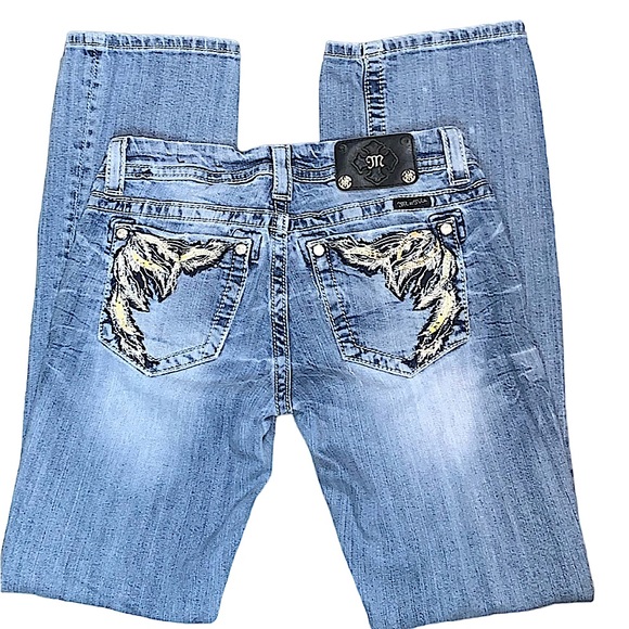 MISS ME: Easy Boot Cut Rhinestone Embellished Jeans JE5869EL - Size 27 - Picture 1 of 13